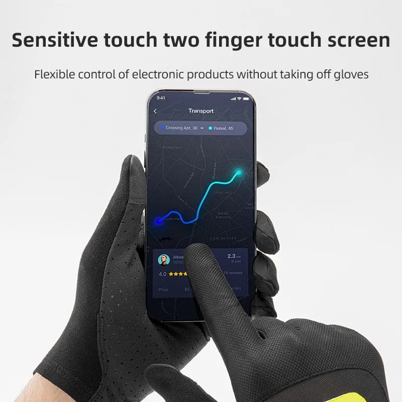 Guanti da ciclismo full finger traspiranti rifrangenti
