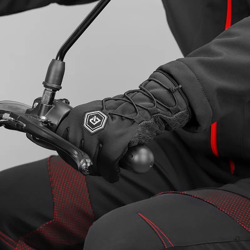 Guanti da ciclismo termici in pile antivento con compatibilità touch screen