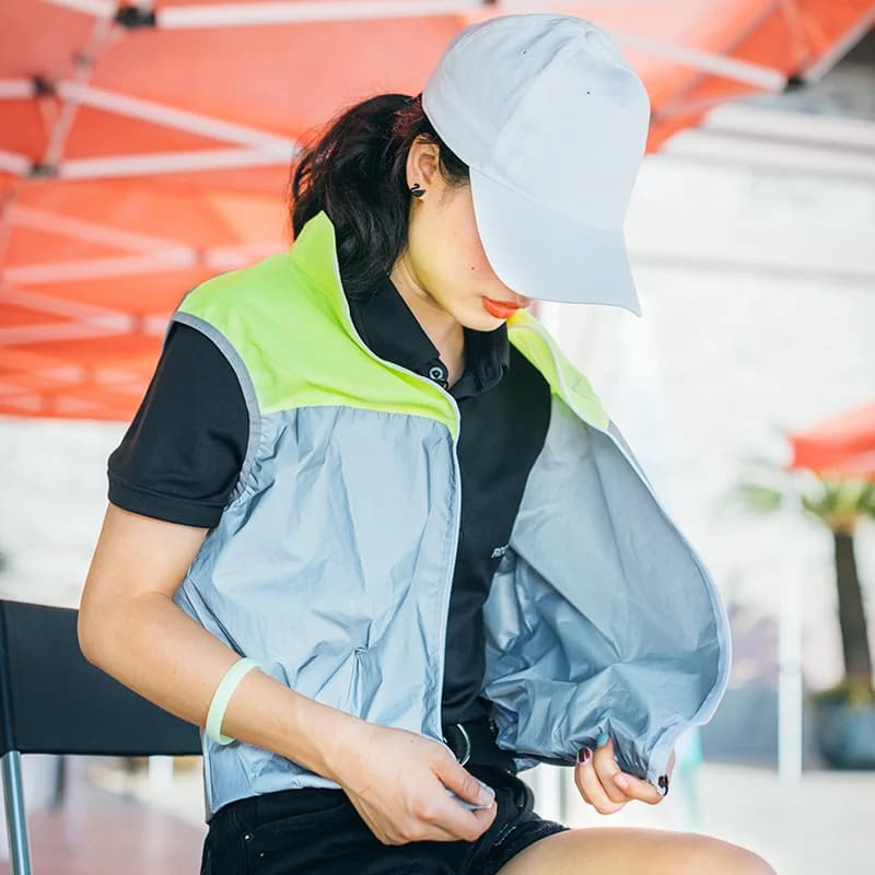 Gilet da ciclismo antivento e traspirante senza maniche