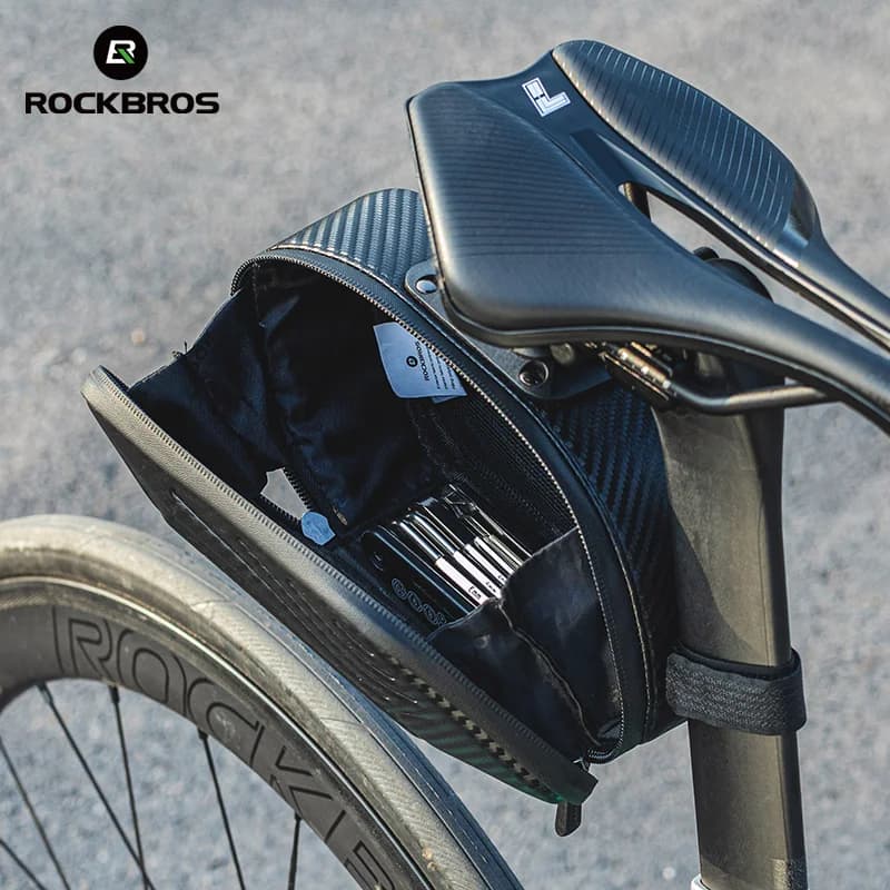 Borsa da sella posteriore impermeabile per bici 1,5L con banda rifrangente