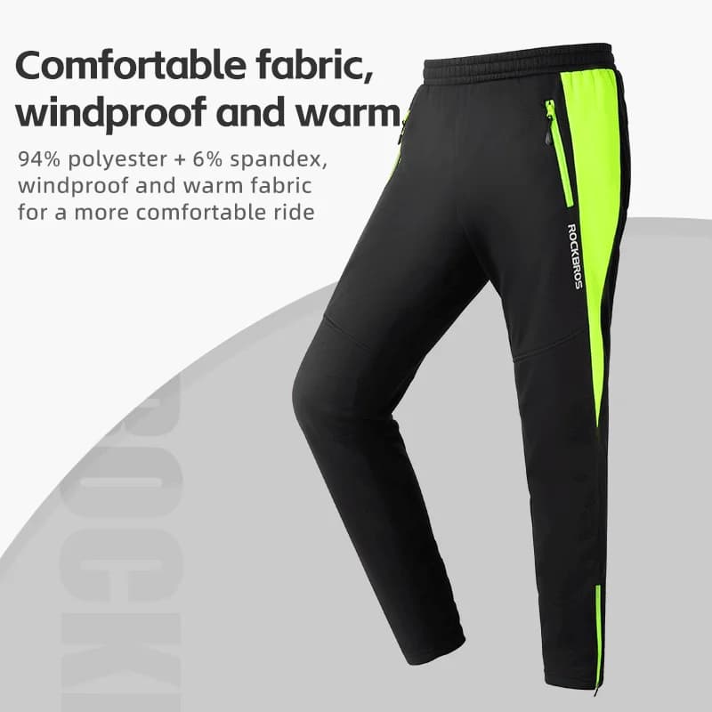 Pantaloni da ciclismo invernali termici antivento in pile
