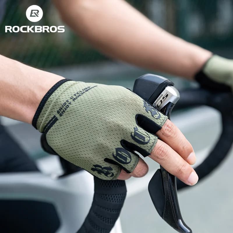 Guanti da ciclismo a mezze dita traspiranti con pad SBR