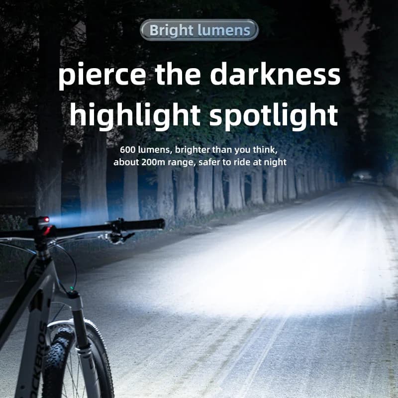 Luce anteriore bici 600LM IPX6 impermeabile con USB-C
