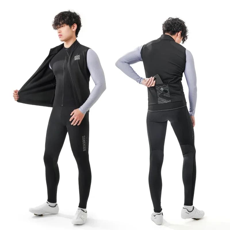 Gilet da ciclismo antivento in pile per inverno