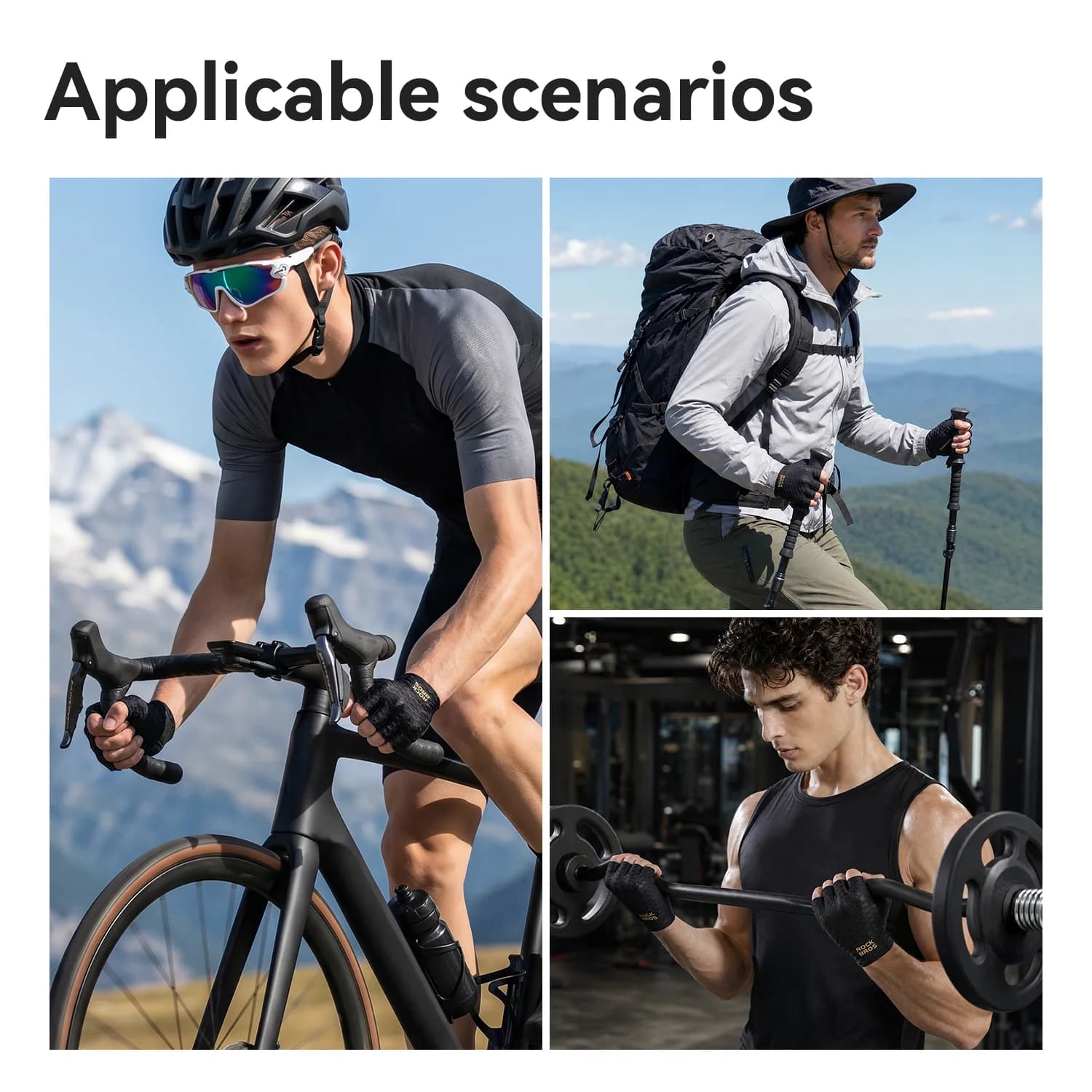 Guanti da ciclismo mezze dita traspiranti antiurto