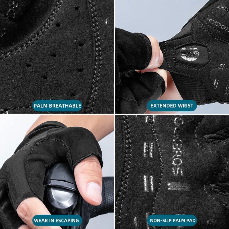 Guanti da ciclismo mezzi guanti traspiranti antiurto