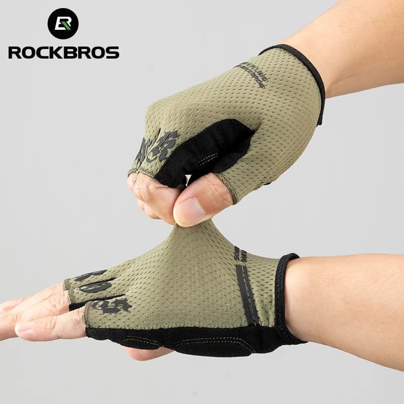 Guanti da ciclismo a mezze dita traspiranti con pad SBR