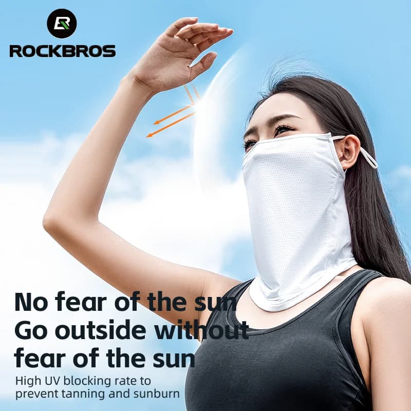 Maschera facciale traspirante in seta ghiaccio con protezione UV