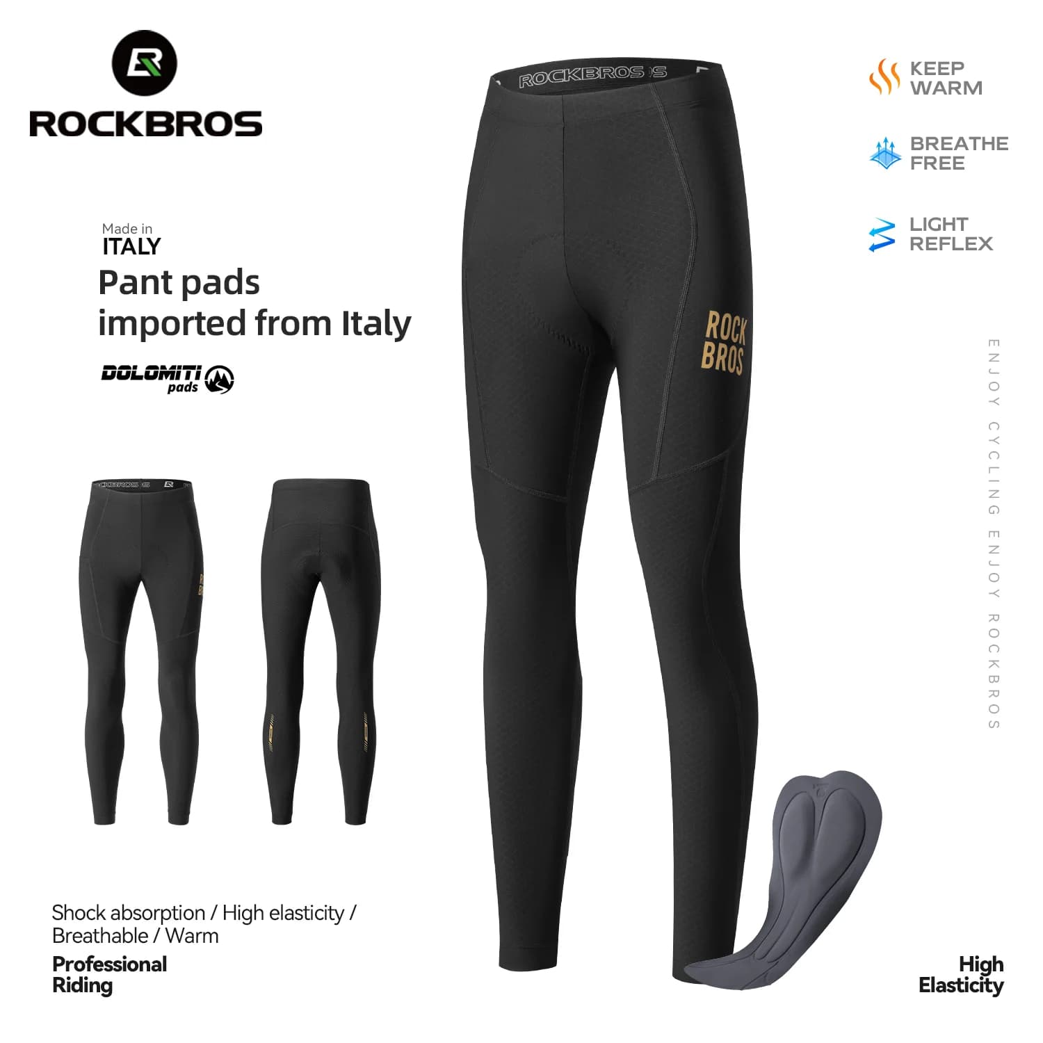 Pantaloni lunghi da ciclismo termici in pile antivento