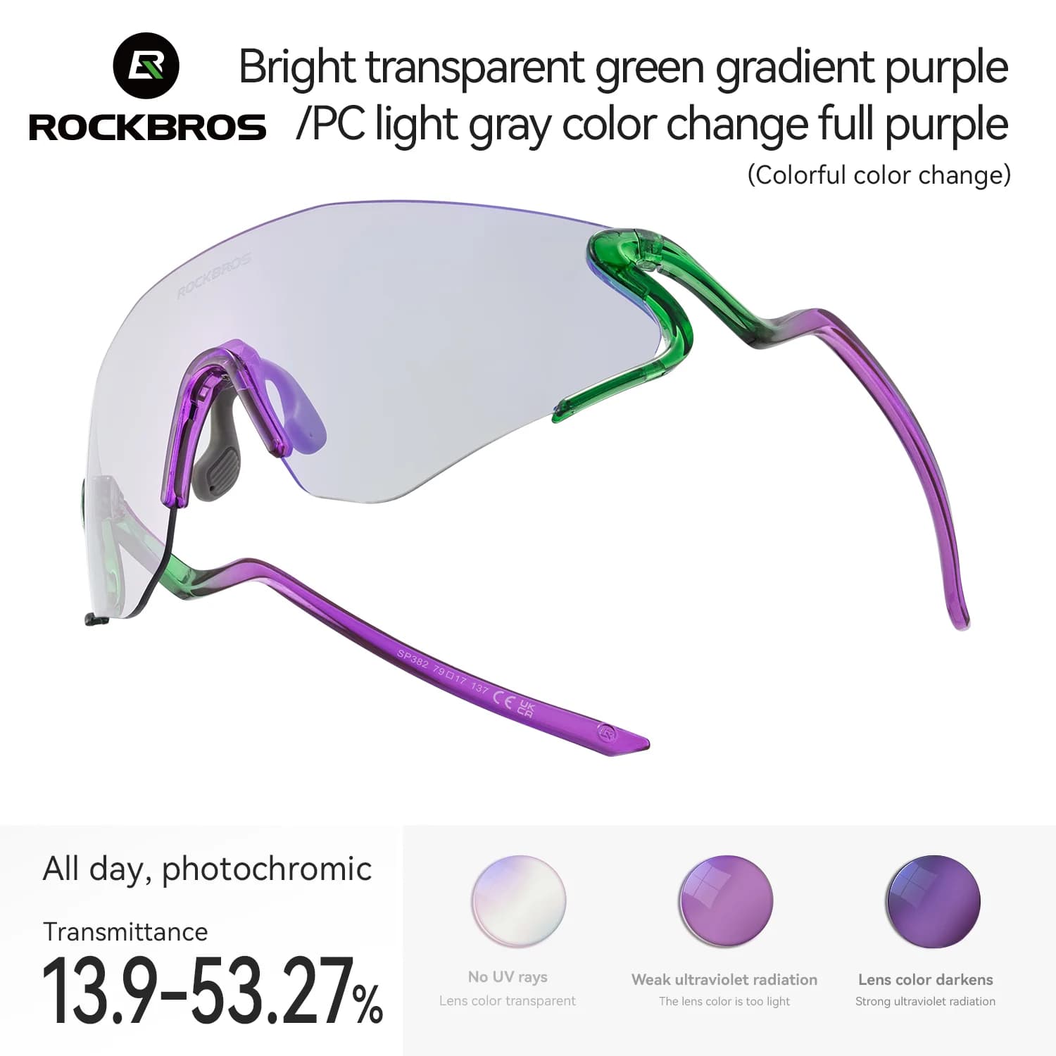 Occhiali da sole ciclistici fotocromatici antivento UV400