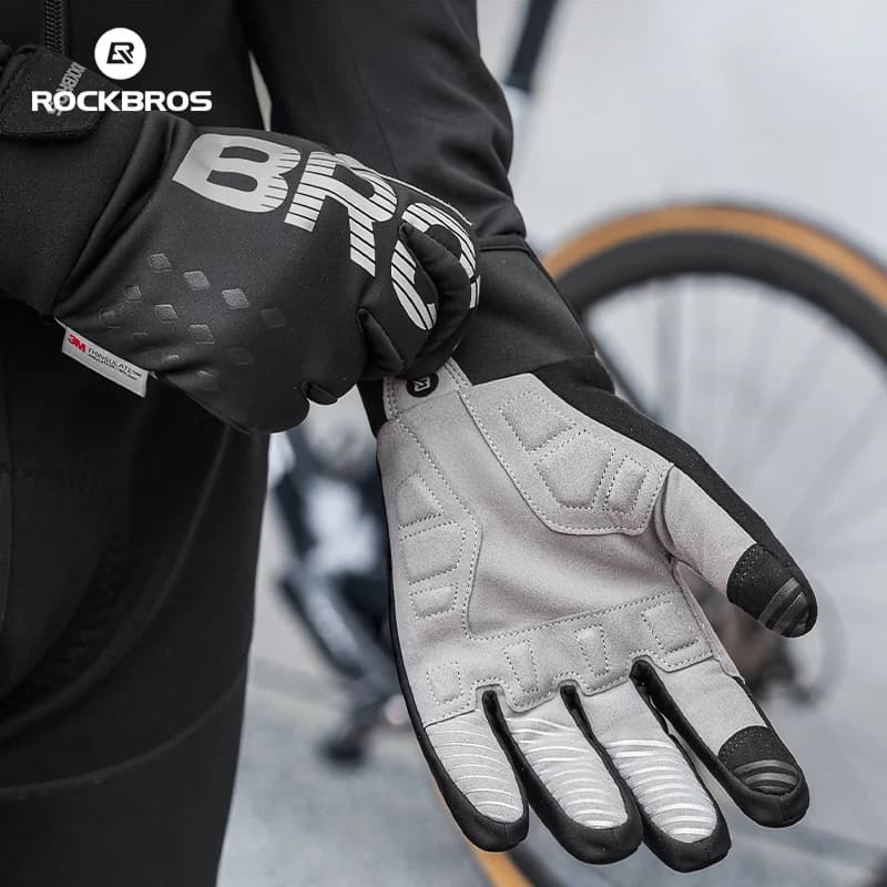 Guanti da ciclismo invernali caldi e spessi con compatibilità touch screen
