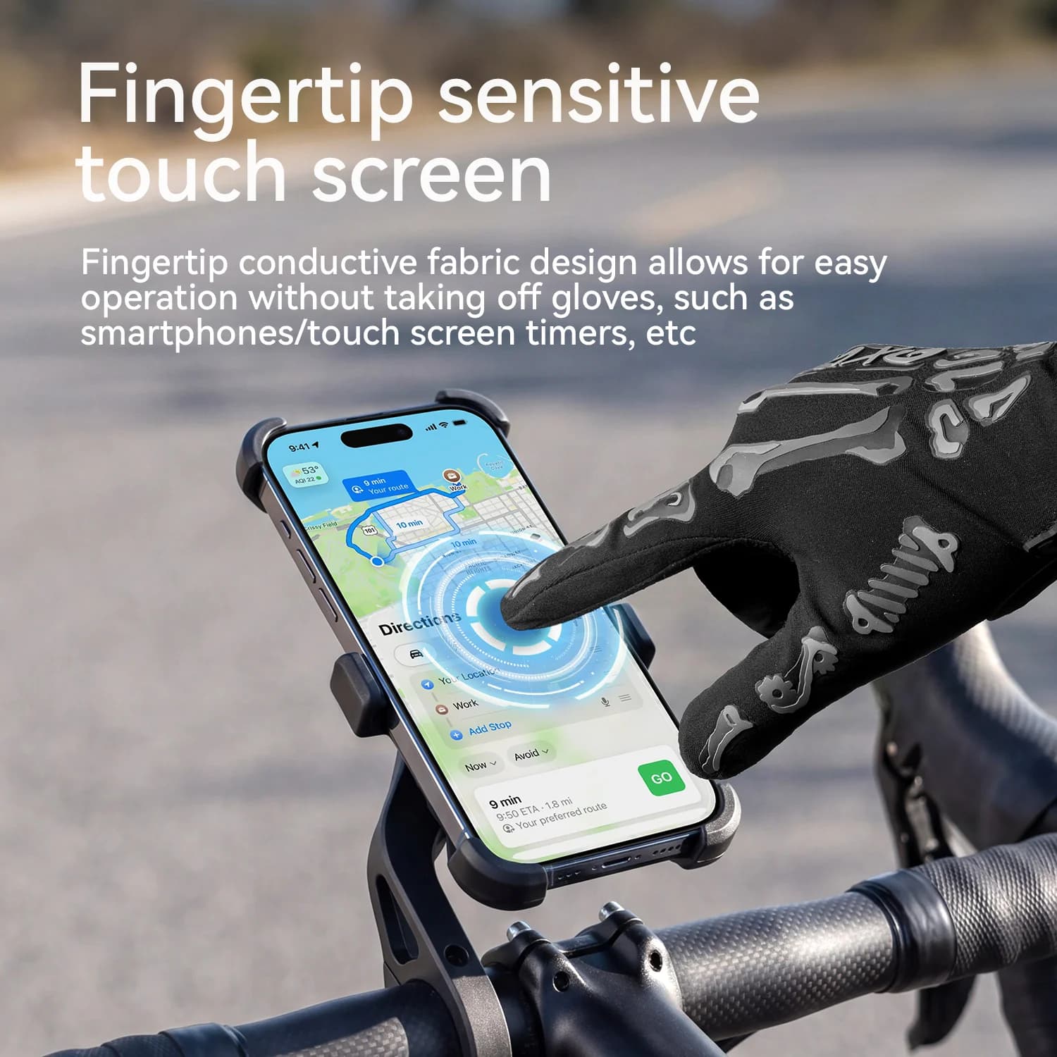 Guanti da Ciclismo Traspiranti Antishock con Funzione Touchscreen - Primavera/Estate