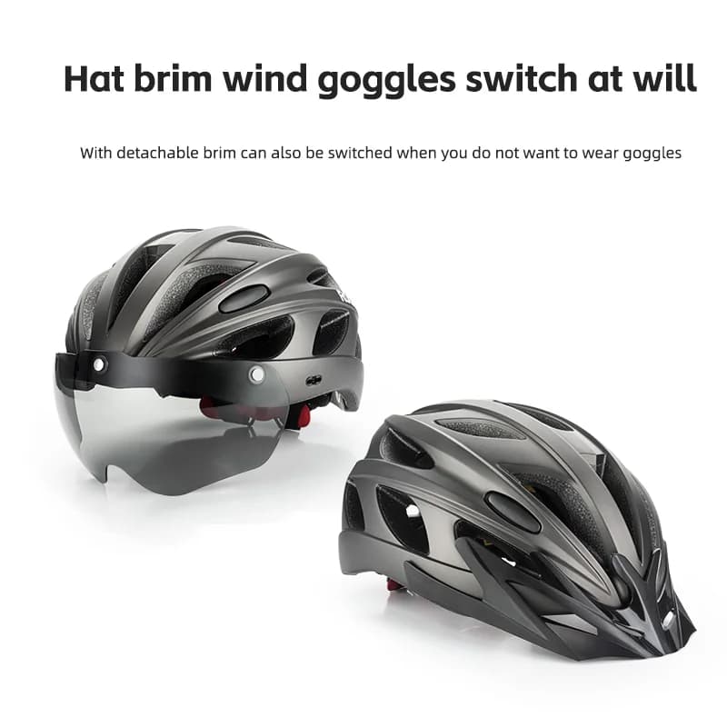 Casco da ciclismo in EPS ultraleggero regolabile con visiera