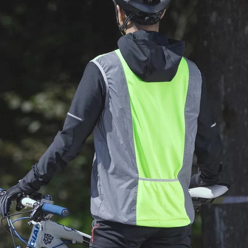 Gilet da ciclismo antivento e traspirante senza maniche
