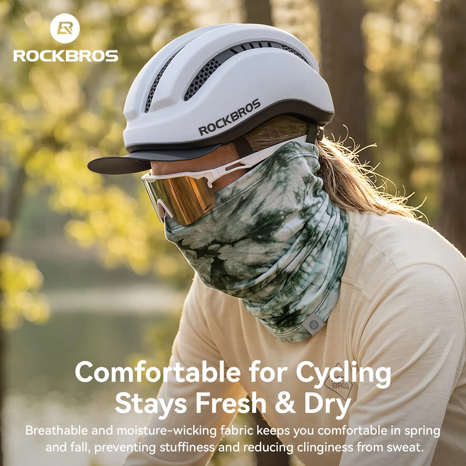 Maschera termica antivento da ciclismo invernale in Tencel e lana