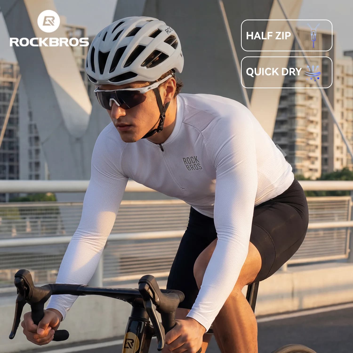 Maglia da Ciclismo a Maniche Lunghe Traspirante ad Asciugatura Rapida