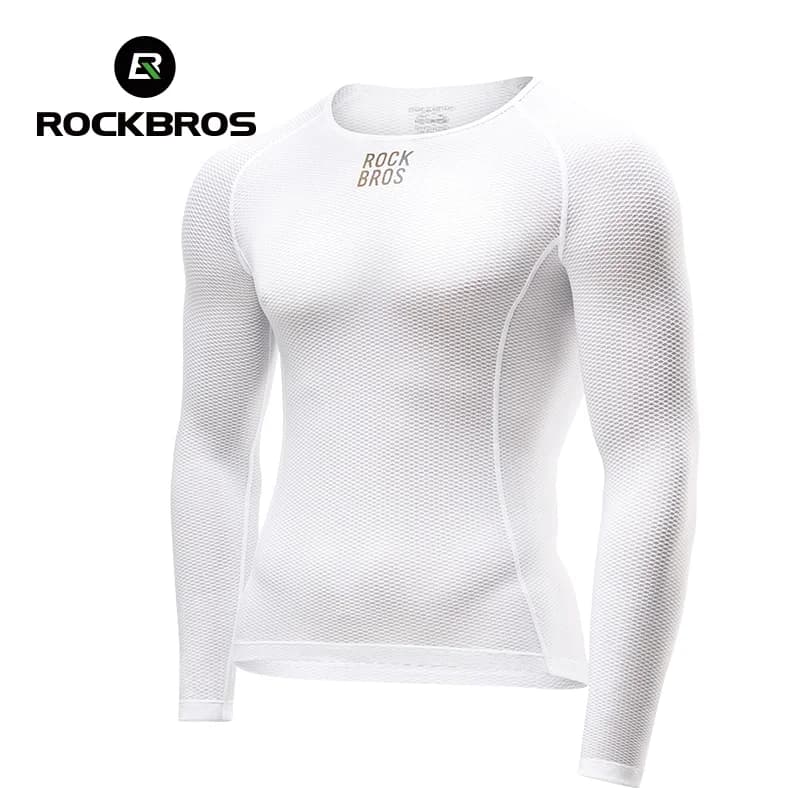 Maglia intima manica lunga traspirante ad asciugatura rapida da uomo per ciclismo