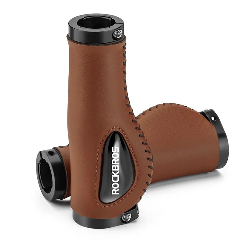 Manopole per bici in silicone e pelle antishock